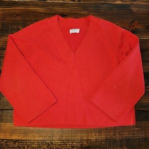 FRAME Wool V-neck Sweater Red Large